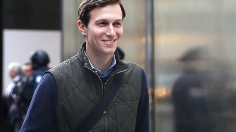 Jared Kushner, son-in-law of of President-elect Donald Trump walks from Trump Tower, Monday, Nov. 14, 2016, in New York. AP Photo/Carolyn Kaster)