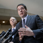 Chairman of the House Permanent Select Committee on Intelligence Devin Nunes, R-Calif., joined at left by Rep. Adam Schiff, D-Calif., the ranking member talk to reporters about their investigation Russian influence on the American presidential election, on Capitol Hill in Washington, Wednesday, March, 15, 2017. Both lawmakers said thy have no evidence to back up President Trump's claim that former President Barack Obama wiretapped Trump Plaza during the 2016 campaign. (AP Photo/J. Scott Applewhite)