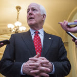 UNITED STATES - MAY 10: Senate Majority Whip John Cornyn, R-Texas, talks with reporters in the Capitol on May 10, 2017. (Photo By Tom Williams/CQ Roll Call)