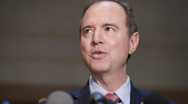 Rep. Adam Schiff D-Calif. ranking member of the House Intelligence Committee speaks after a closed meeting on Capitol Hill Tuesday