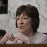 Sen. Susan Collins, R-Maine, listens as fired FBI director James Comey recounts a series of conversations with President Donald Trump as he testifies before the Senate Select Committee on Intelligence, on Capitol Hill in Washington, Thursday, June 8, 2017. Comey alleges Trump repeatedly pressed him for his "loyalty" and directly pushed him to "lift the cloud" of investigation by declaring publicly the president was not the target of the probe into his campaign's Russia ties. (AP Photo/J. Scott Applewhite)