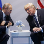 President Donald Trump speaks during a meeting with Russian President Vladimir Putin at the G20 Summit at the G20 Summit, Friday, July 7, 2017, in Hamburg. (AP Photo/Evan Vucci)