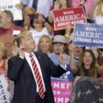 President Donald Trump speaks at a rally, Tuesday, Aug.22, 2017, in Phoenix. (AP Photo/Rick Scuteri)