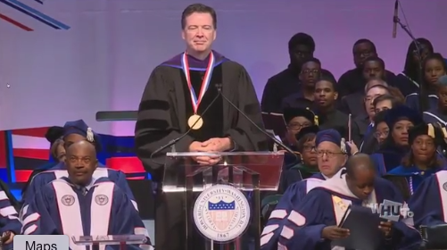 James Comey's speech interrupted by protesters at Howard University James Comey's speech interrupted by protesters at Howard University