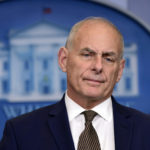 White House Chief of Staff John Kelly listen to a reporter's question during the daily briefing at the White House in Washington, Thursday, Oct. 12, 2017. (AP Photo/Susan Walsh)