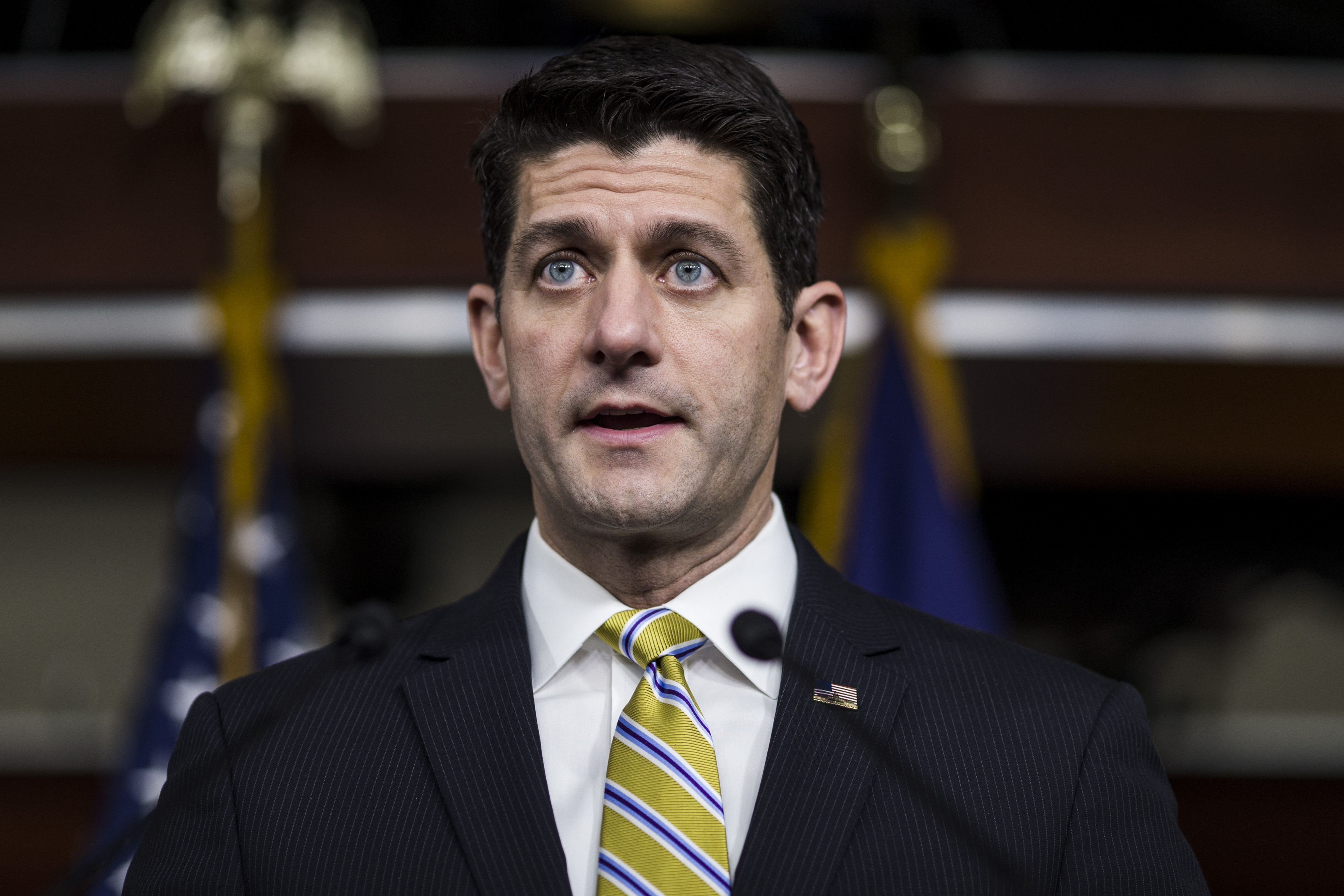 WASHINGTON, DC - JANUARY 11:  House Speaker Paul Ryan (R-WI) speaks during a weekly press conference on Capitol Hill on January 11, 2018 in Washington, DC. (Photo by Zach Gibson/Getty Images)