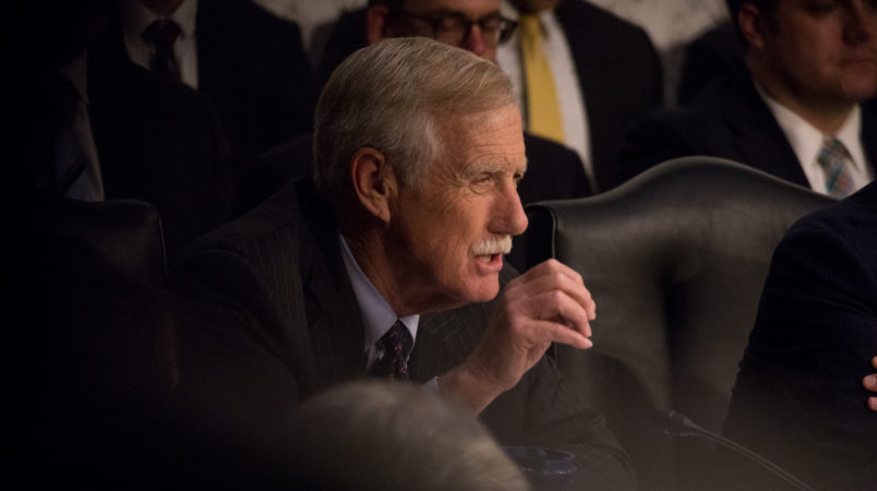 Sen. Angus King, questioned former FBI Director James Comey during his testimony in front of the Senate Intelligence Committee on his past relationship with President Donald Trump and his role in the Russian interference investigation in the Sen