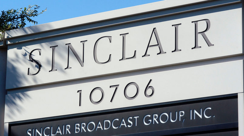 HUNT VALLEY, MD - OCTOBER 12: The Sinclair Broadcast building sits in a buisness district in Hunt Valley, Maryland October 12, 2004. Sinclair Broadcast Group, the owner of the largest chain of television stations in the nation, plans to preempt regular programming two weeks before the Nov. 2 election to air a documentary that accuses John Kerry of betraying American prisoners during the Vietnam War. (Photo by William Thomas Cain/Getty Images)